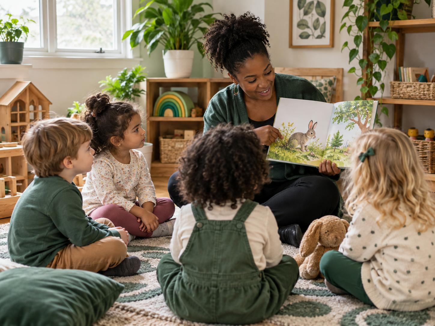 Children enjoying a guided group learning activity